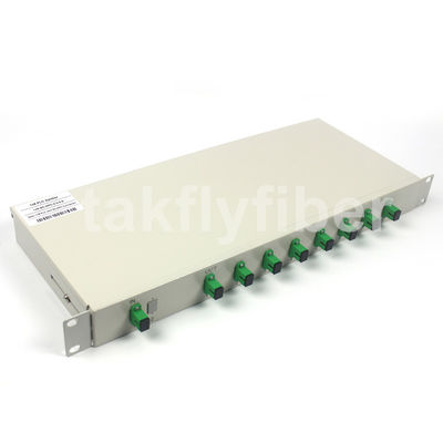 Divisor G657A1 da fibra do único modo da montagem em rack do divisor 1U do PLC 1×8
