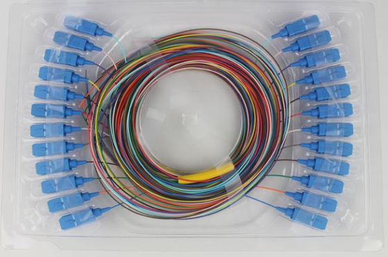 12 PVC Singlemode do SC UPC 9/125μM LSZH da trança da fibra ótica da cor