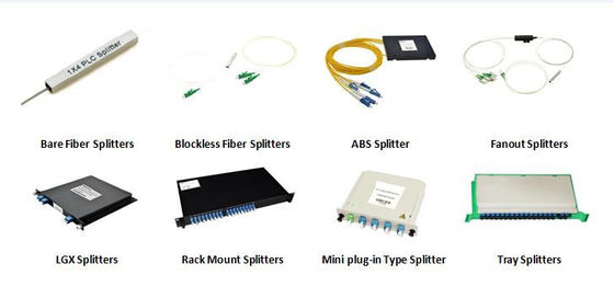 1U conector do SC APC do divisor do PLC da fibra ótica da montagem em rack 1x2 1x4 1x8 1x16 1x32 1x64