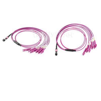 cabo MPO da fuga de 3.0mm OM4 LSZH MPO ao cabo do remendo da fibra do LC