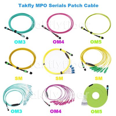 12/24 de manutenção programada G657A1 OM3 OM4 OM5 3.0mm do cabo da fibra ótica MTP MPO dos núcleos