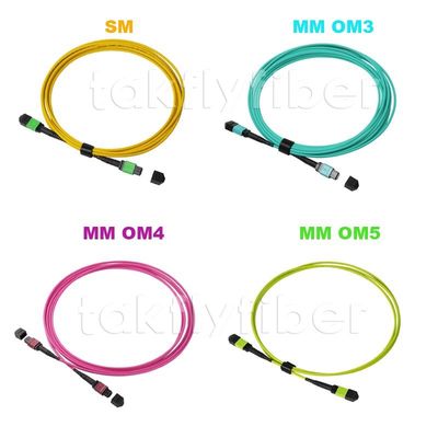 12/24 de manutenção programada G657A1 OM3 OM4 OM5 3.0mm do cabo da fibra ótica MTP MPO dos núcleos