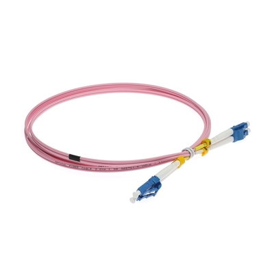Cor cor-de-rosa 9/125um de Patchcord da fibra ótica Singlemode de LC-LC G657A1