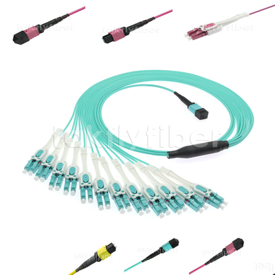 Núcleos do cabo de remendo 24 da fibra de MPO MTP OM3 OM4 OM5