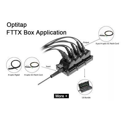 caixa do dielétrico do cabo pendente do conector de OptiTap do divisor 1x8/cabo MST de Tonable, fechamento portuário da junção de 8 OptiTap
