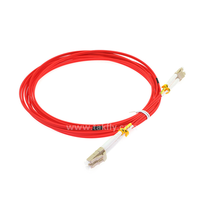 Cor vermelha frente e verso OM2 50/125nm de cabo de remendo da fibra do LC LSZH