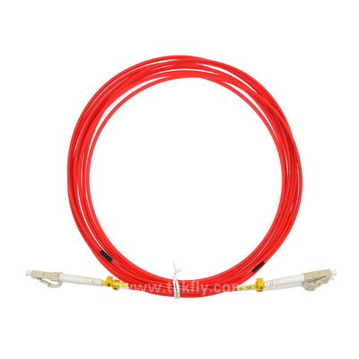 Cor vermelha frente e verso OM2 50/125nm de cabo de remendo da fibra do LC LSZH