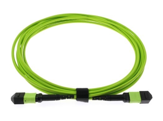 20m Lime Green OM5 MPO/MTP Fibra Óptica com conector cerâmico de zircônio