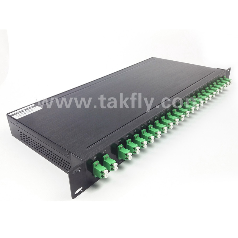 100 GHz AWG 40CH DWDM MUX DEMUX com altura de fibra -100-0μm e diâmetro de cabo de 0,9 mm