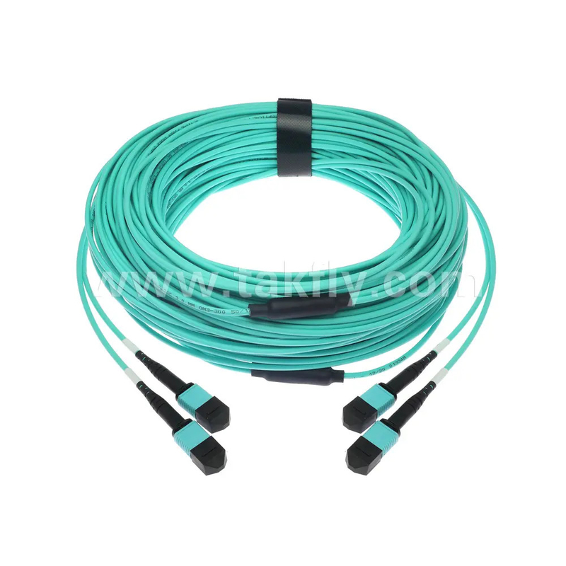 24 núcleos MTP Trunk Cable Fibra óptica Jumper para Data Center FTTX PVC personalizável