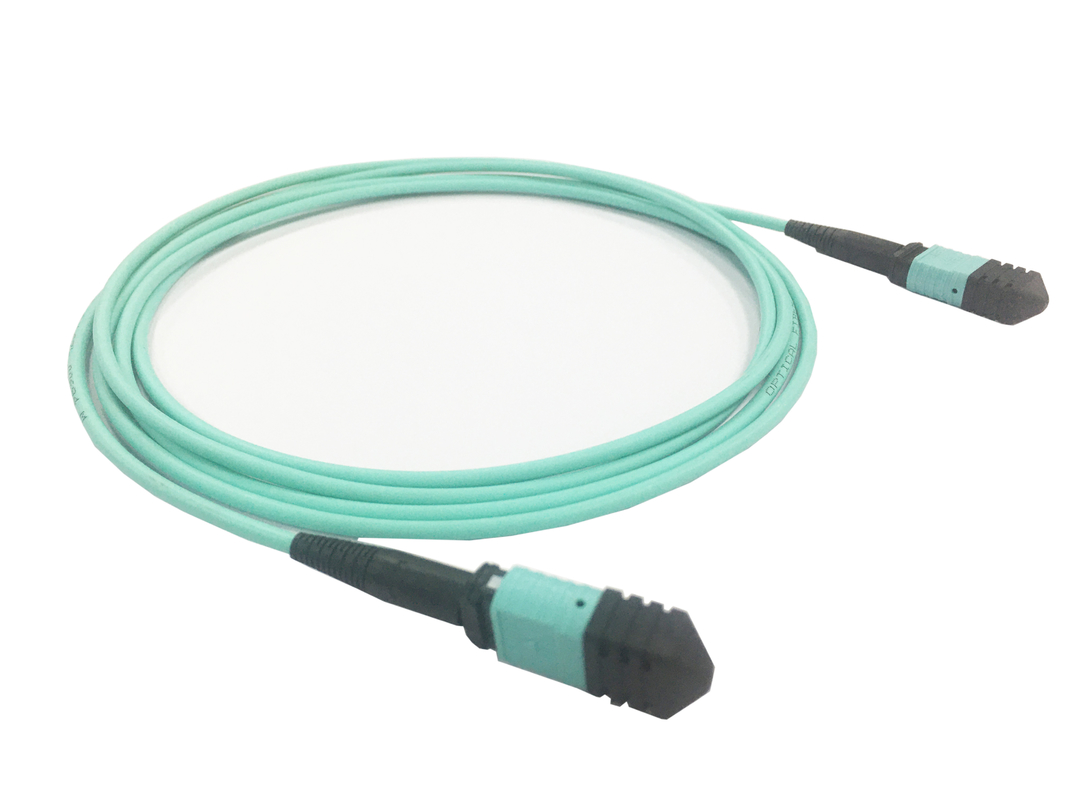 Elite Multimode OM3 50/125, Plenum OFNP Tipo B MPO Patch Cord 3m 10ft MTP-12 PC Feminino Para MTP-12 PC Feminino