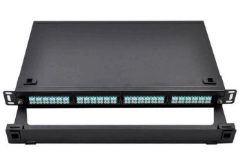96F Painel de adaptador de cassete 1U Montagem de rack MPO Patch Panel para Data Center Altura 1U