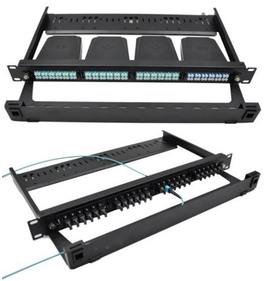 1U MPO MTP Fiber Optic Patch Panel 24 Port para Data Center