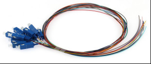 Fibra óptica de modo único Pigtail SC/UPC Conector 12 Opções de cor 0.9mm G652D G657A 4.5mm OD