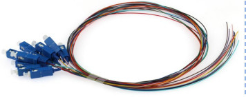 SC UPC 0,9 mm 12 Cores Fibra Óptica Pigtail Simplex SM G652D 2M