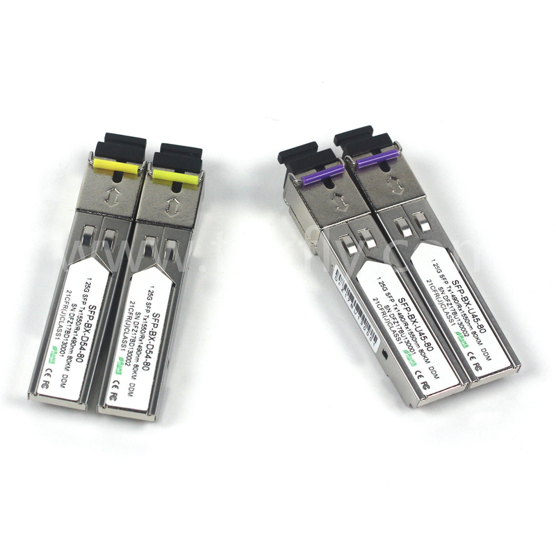 1.25G SFP BIDI Módulo de Transmissor Óptico Tx1490/Rx1550nm 80KM SMF DDM LC CISCO JUNIPER HUAWEI COMPATÍVEL