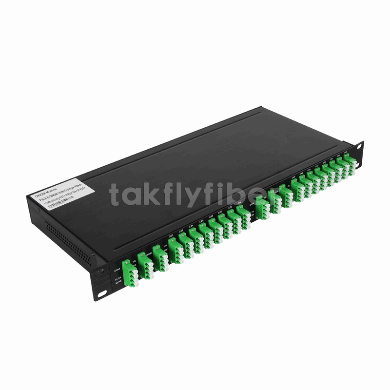 16CH DWDM MUX DEMUX com monitor e porta de extensão 1625nm OTDR e EDFA