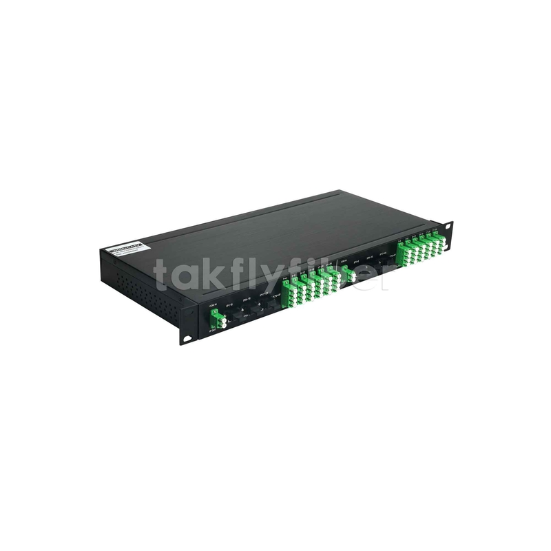 2x1:24 Filtro WDM PLC Splitter GPON CATV em um painel de patch montado em rack de 1U 19Inc