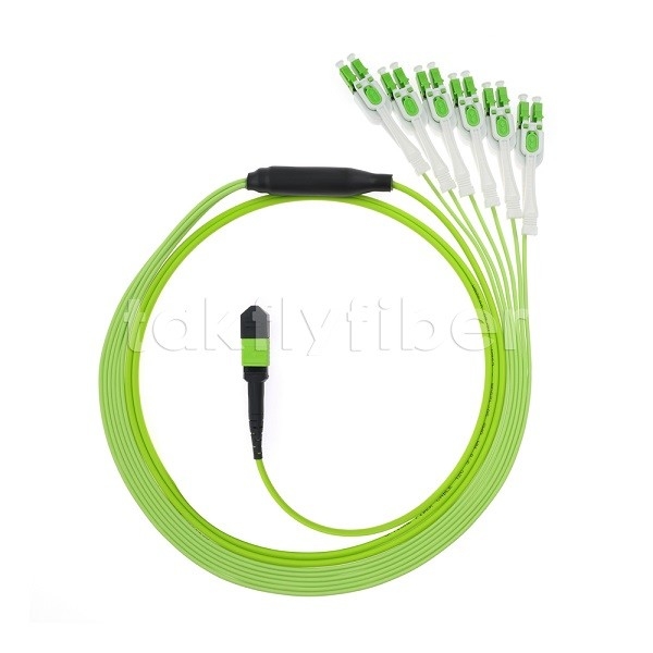 MPO / MTP Homem ou Mulher OM5 Cordão de Fibra Óptica 12F LC APC DX Uniboot