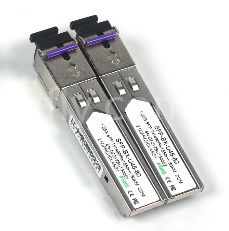 1.25G SFP BIDI Module Tx1490/Rx1550nm 80KM SMF DDM LC CISCO JUNIPER HUAWEI COMPATIBLE