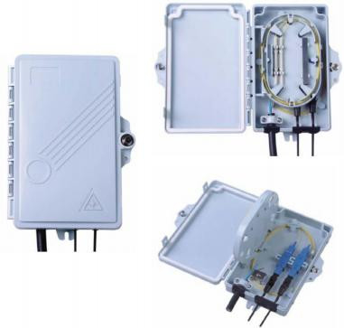 Caixa de terminação de fibra óptica FTTH adequada tanto para uso exterior como interno