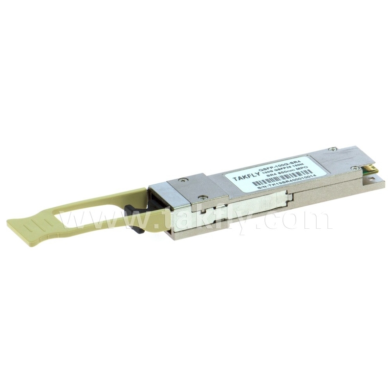 100Gbps QSFP28 SR4 850nm 100m MPO com Transceptor DDM Até 27.952 Gbps Taxa de dados por canal