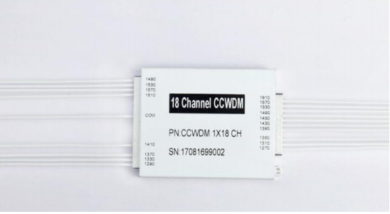 8 ch CCWDM Compacto Multiplexador de Divisão de comprimento de onda grosseiro com Fibra G657A1 e Conector TBD