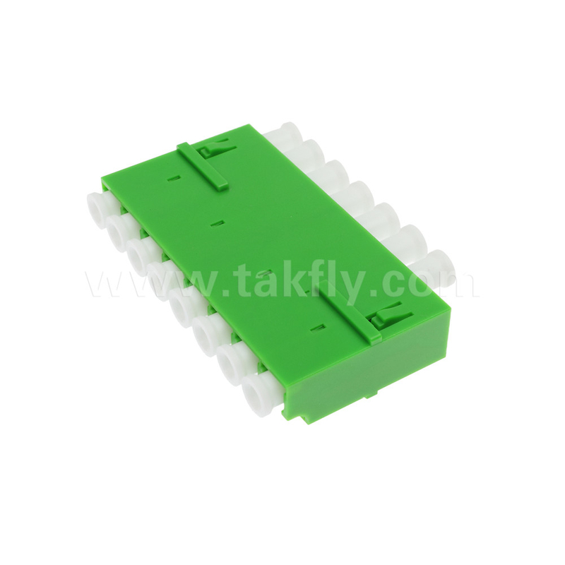 LC/UPC 8 Port Single Mode SM OS2, Verde, sem flange Adaptador de Fibra Ótica para Telecomunicações