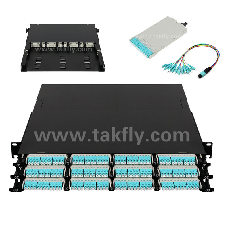 Fibra Óptica MPO Cassete MTP Patch Panel 144 Núcleos Super-Alta Densidade Para Data Center FTTX