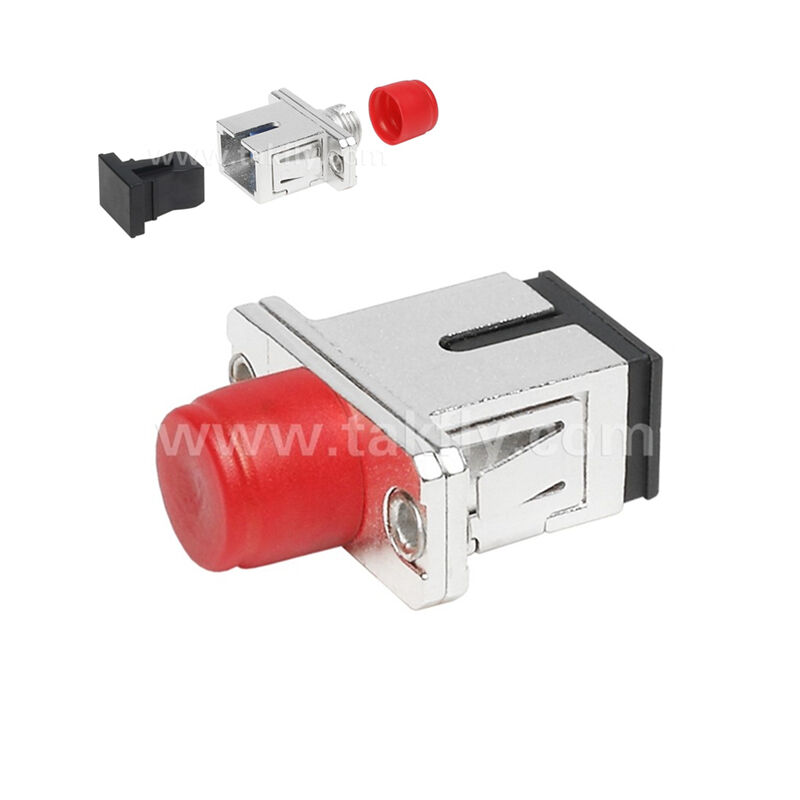 Adaptador híbrido de metal simples acoplador FC-SC fibra óptica fêmea/fêmea para telecomunicações de data center FTTX