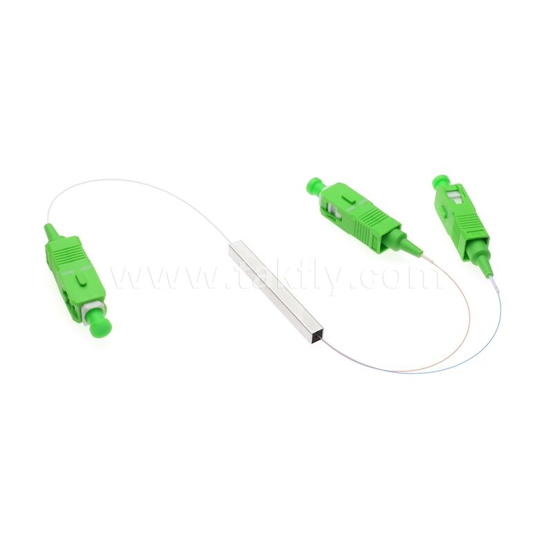 Fibra óptica de divisão de tubo de aço quadrado PLC 1x2 de modo único