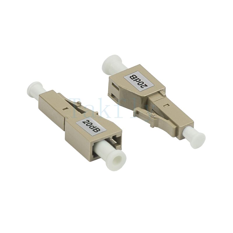 Atenuador de fibra óptica LC macho para fêmea – tipo fixo em linha para modo único/multimodo
