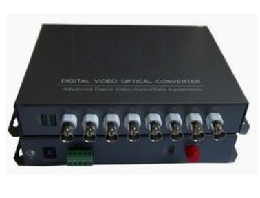 Conversor óptico de vídeo digital de 8 canais – Vídeo econômico, de longa distância e não compactado com dados RS485 em fibra única