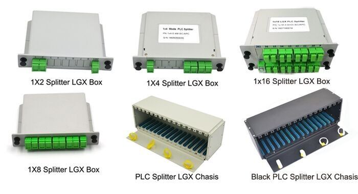 LGX Box PLC Splitter Standardizado para 1×2 a 2×64, compatível com conectores SC/LC