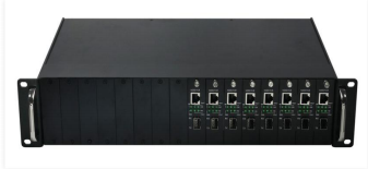 16 Slot Media Converter Chassis de montagem de rack um chassi padrão de 19 polegadas de altura de 2U
