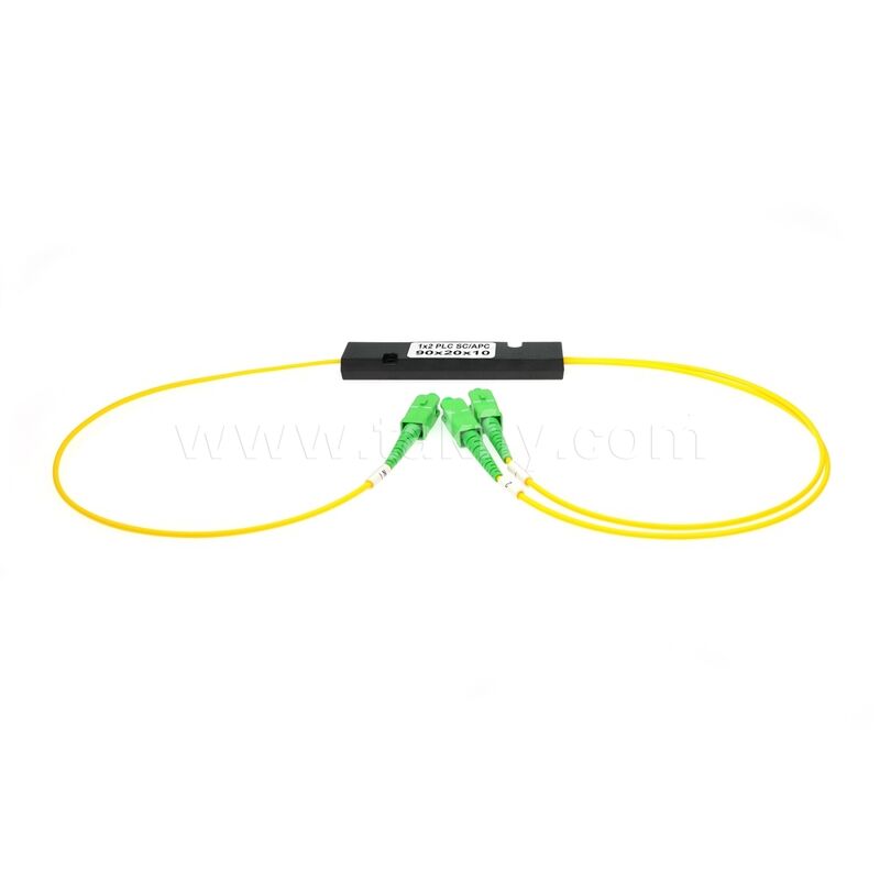PLC Fiber Splitter 3.0mm Mini ABS Box, SM G657A1, SC/APC, para acoplamento e distribuição de sinal óptico em sistemas PON