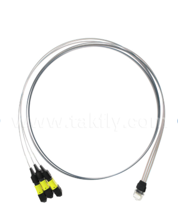 Conjunto de matriz de fibra MTP 12CH × 3 a 36 canais - Conectores 3 × 12CH MTP para 36CH V-Groove FAU, baixa perda de inserção, para transceptores ópticos 1.6T e óptica co-embalada (CPO)