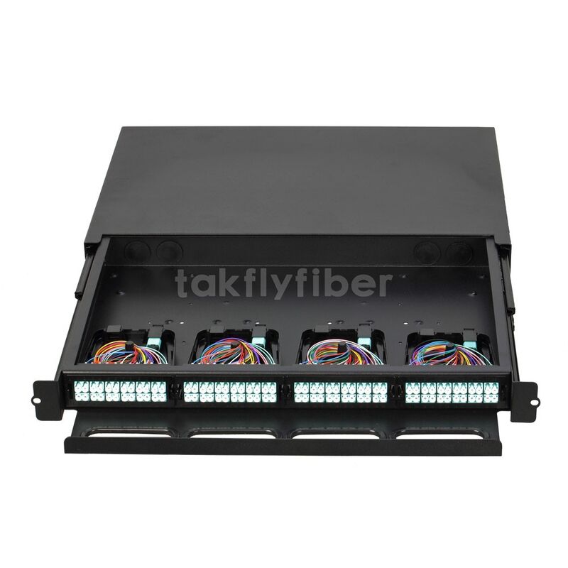 Painel de correção de rack de alta densidade Takfly com Plug-and-Play 12 Fiber MTP/MPO Cassette Management para Data Centers