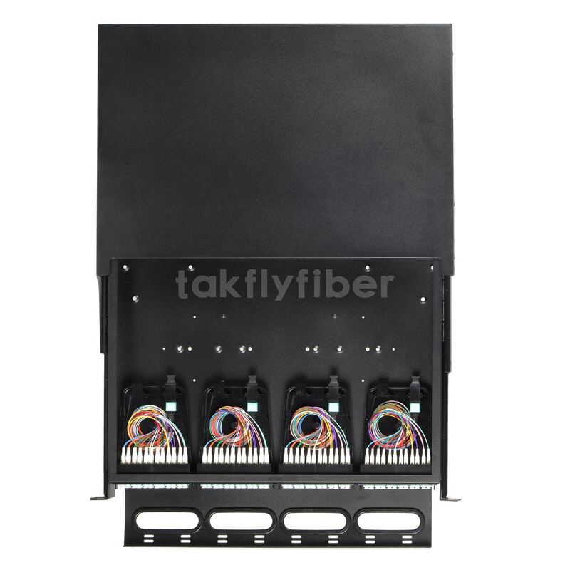 Takfly 1U / 2U Sliding Patch Panel ¢ High-Density Plug-and-Play MTP / MPO para LC Cassette para até 192 fibras