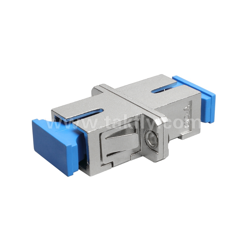 Adaptador de Fibra de Metal SC Simplex ¢ Casamento de metal durável, baixa perda de inserção, resistente a altas e baixas temperaturas, para conexões de cabo-a-cabo e cabo-a-equipamento de fibra óptica