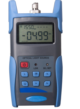 Fonte luminosa ajustável Handheld da fibra ótica de FTTx no chinês para SM/MM FC/PC