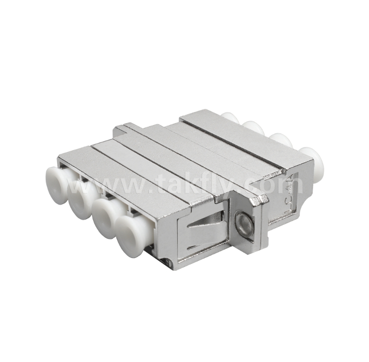 Adaptador LC Quad Metal ¢ Interface LC de 4 portas de alta densidade, robusta, com baixa perda, resistente a altas e baixas temperaturas
