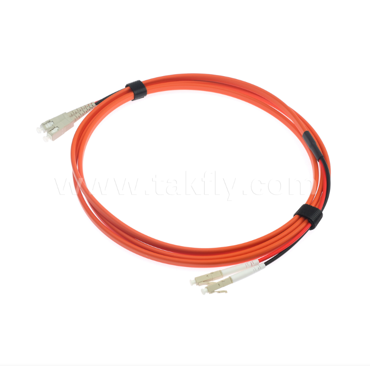 SC-UPC para LC-UPC OM1 Duplex Flat Twin Fiber Patch Cord 2,0 mm Laranja Multimode Jumper Optical Cable