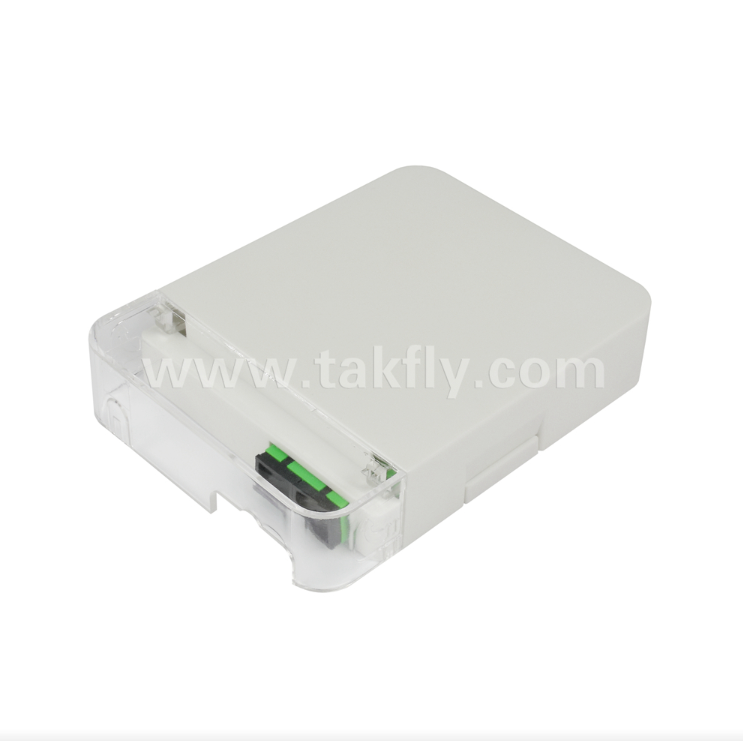 TKS-1806-02W Tomada de Parede de Fibra Óptica FTTH – Caixa de Terminação Interna Compacta para Instalações do Cliente